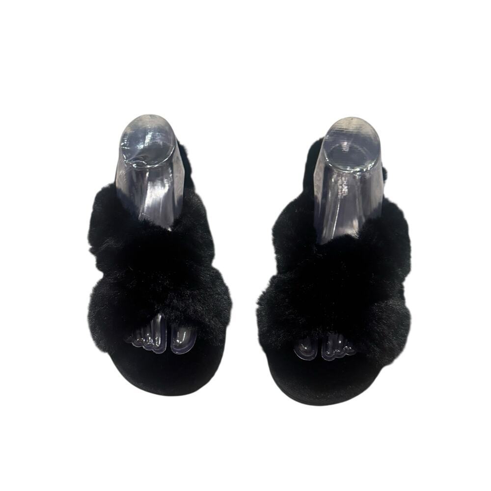 Michael Kors Lala Furry Slippers Allover Faux-Fur Slip-On Black Size 9 NWOT - Picture 4 of 8